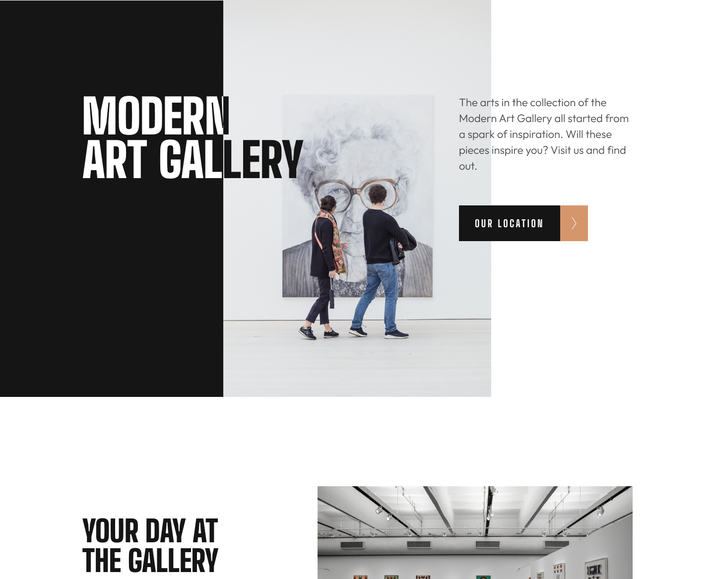 Modern art gallery website